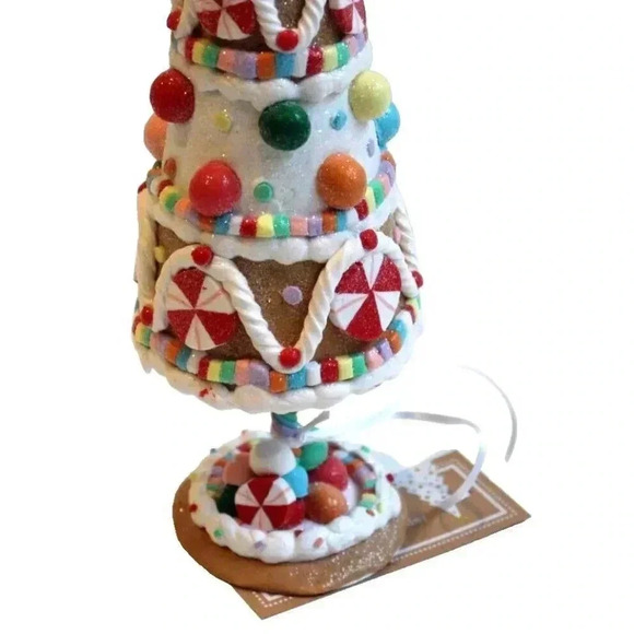 New Glittered Pepermint Gingerbread Gumdrop Candy Christmas Tree Ornament 14" - Picture 4 of 4